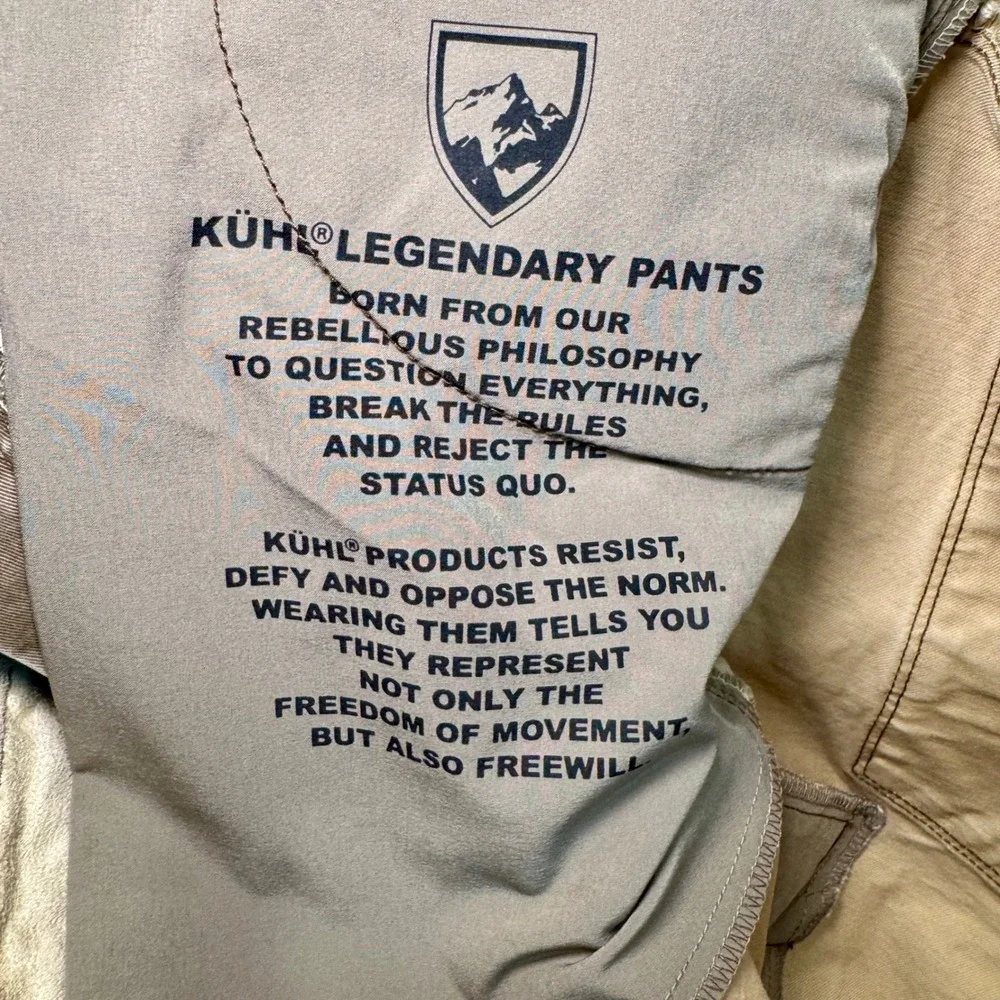 Kuhl Rydr Mens 42x32 Brown Vintage Patina Dye Rugged‎ Workwear Hiking Pants